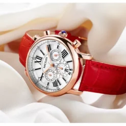 Alternative view of Megir 2058 Womens Chronograph Watch - Red