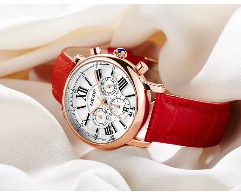 Alternative view of Megir 2058 Womens Chronograph Watch - Red