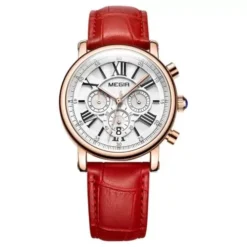 Megir 2058 Womens Chronograph Watch - Red