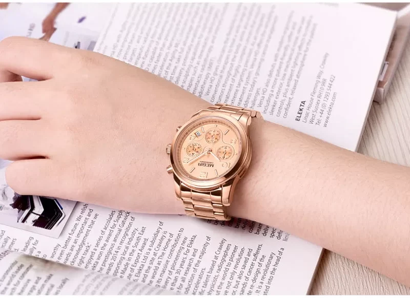 Alternative view of Megir 2057 Womens Chronograph Watch - Rose Gold