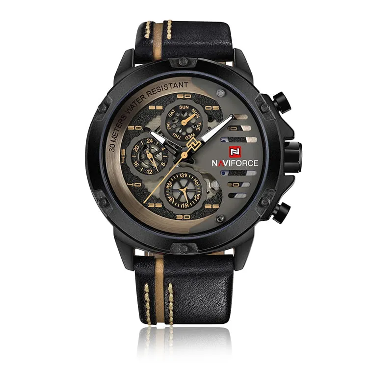 Naviforce 9110 Mens Chronograph Watch - Black