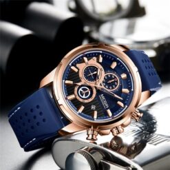 Alternative view of Megir Mens 2101 Chronograph Watch - Blue
