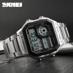 Alternative view of SKMEI 1335 Mens Stainless Steel Digital Watch - Silver