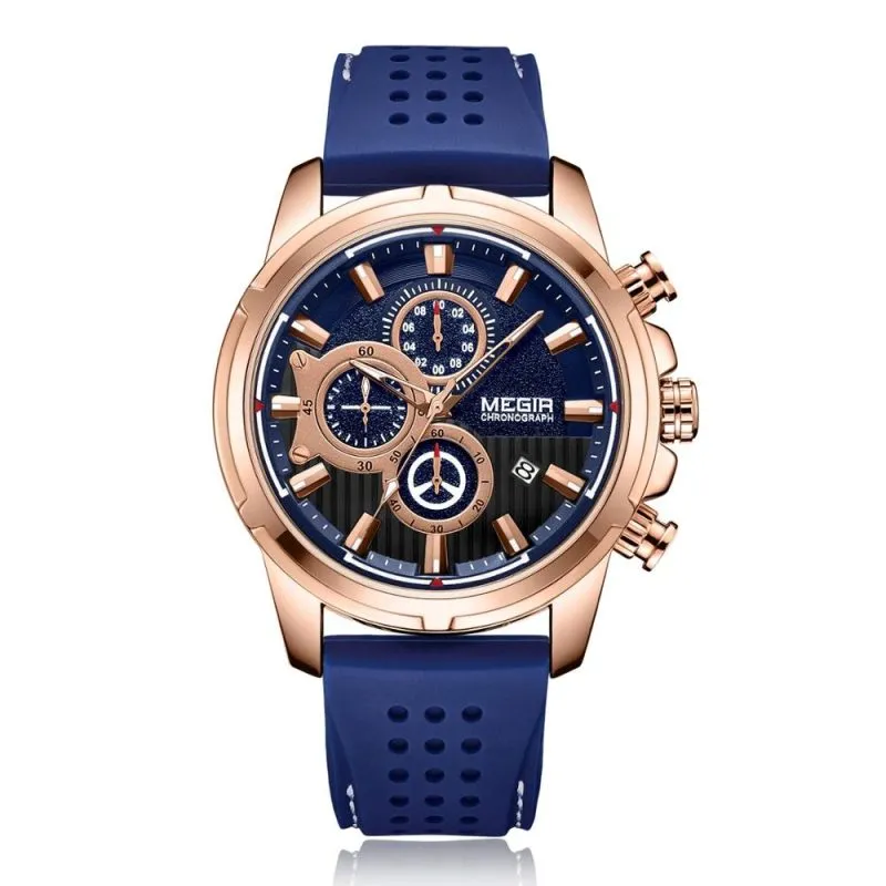 Megir Mens 2101 Chronograph Watch - Blue