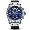 megir men s analog business quartz chronograph luminous watch with stylish black leather strap blue 51tCyo9Y78L