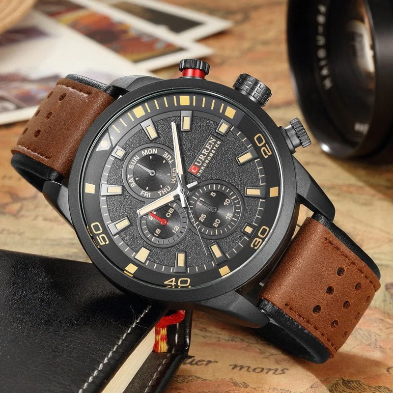 Curren 8250 Mens Quarts Analog Watch - Brown - Image 3