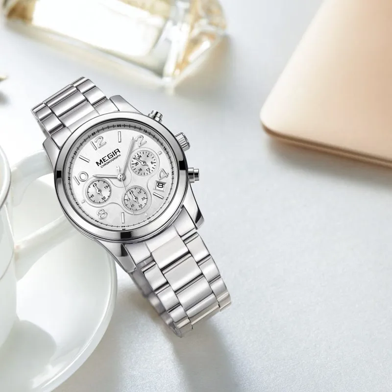 Alternative view of Megir 2057 Womens Chronograph Watch - Silver