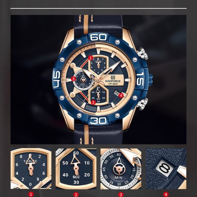 Naviforce 8018 Mens Chronograph Watch - Blue Haa9551321e0f4638be6ef96b58bedefar