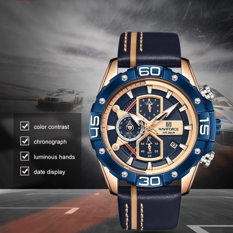 Naviforce 8018 Mens Chronograph Watch - Blue Hc022120a23bb479b82725bc075eb7da3U