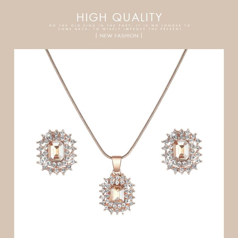 Alternative view of Shengke K0088 Jewelry Set (Earings, Necklace & Watch) - Rose Gold