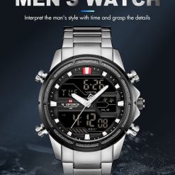 Naviforce 9138 Mens Analog/Digital Watch - Silver Hceed590ae639459290f0aef53083ee468