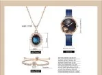 Alternative view of Shengke K0139 Jewelry Set (Bracelet, Necklace & Watch) - Blue