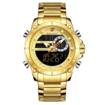 Naviforce 9163 Chronograph Digital/Analog Watch - Gold