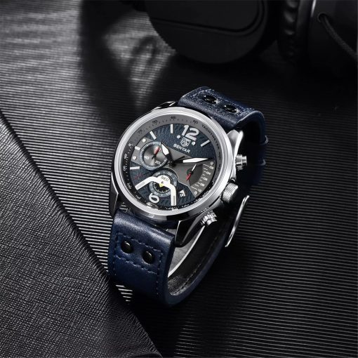 Benyar 5171 Mens Chrongraph Watch - Blue - Image 5