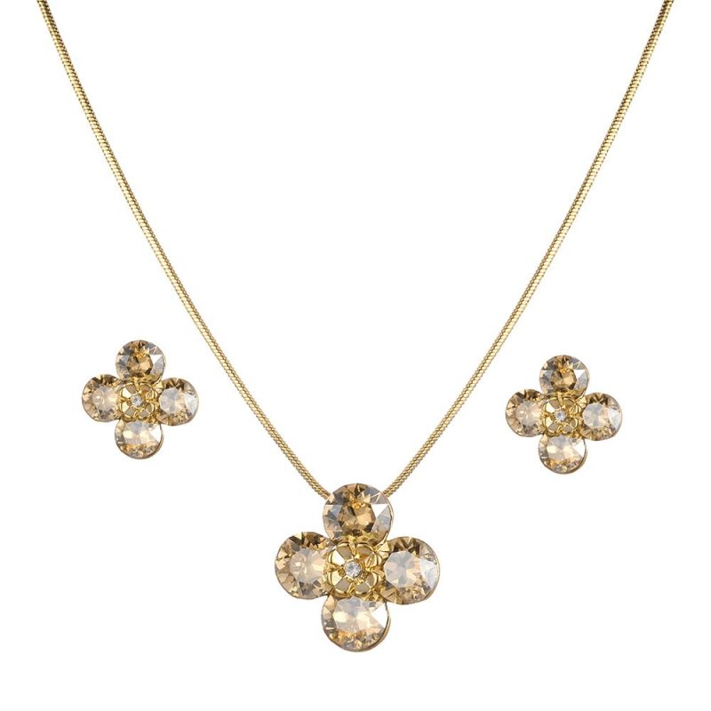 Shengke K0156 Jewelry Set (Earings, Necklace & Bracelet) - Gold 002