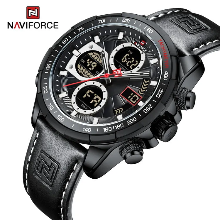 Naviforce 9197 Mens Analog/Digital Watch - Black | Vivid Nuance