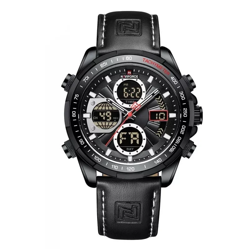 Naviforce 9197 Mens Analog/Digital Watch - Black | Vivid Nuance