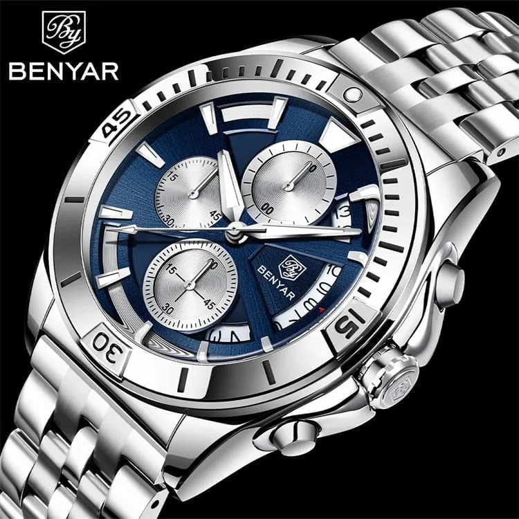 Alternative view of Benyar 5180 Mens Chronograph Watch - Silver