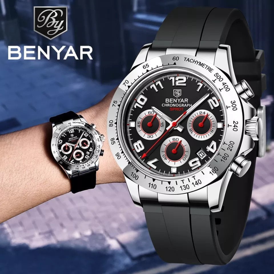 Benyar 5192 Mens Chronograph Watch - Black Benyar 5192 Mens Chronograph Watch - Black - Image 2