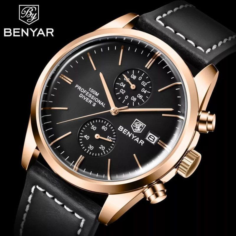 Alternative view of Benyar 5187 Mens Chronograph Watch - Black