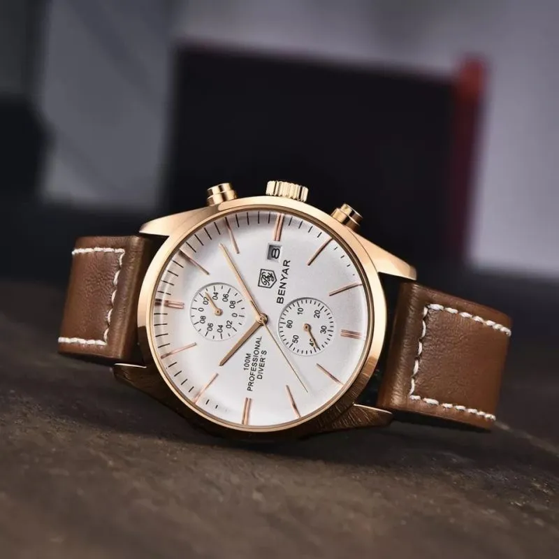Alternative view of Benyar 5187 Mens Chronograph Watch - Brown