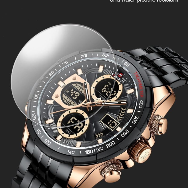 Naviforce 9197 Mens Analog/Digital Watch - Black/Gold Hb245e62f18e644cdaf564cd5f61e3728d