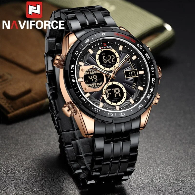 Alternative view of Naviforce 9197 Mens Analog/Digital Watch - Black/Gold