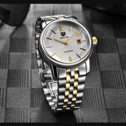Benyar 5144 Mens Automatic Self-Wind Mechanical Watch - Silver/Gold 14876497072054166641