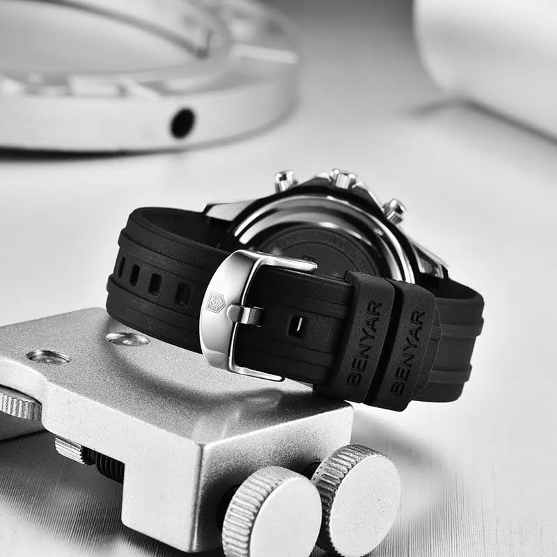 Benyar 5164 Mens Chronograph Watch - Black/Silver Benyar 5164 Mens Chronograph Watch - Black/Silver - Image 6