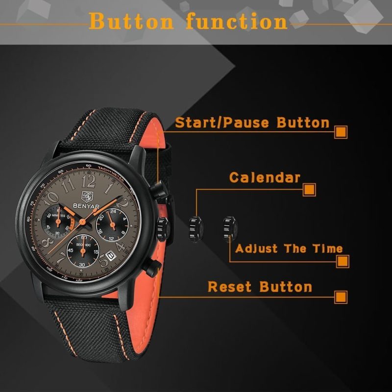 Benyar 5190 Mens Chronograph Watch - Black Sb7bf0eea65fe46f68b47caeb4f5c237e9 1