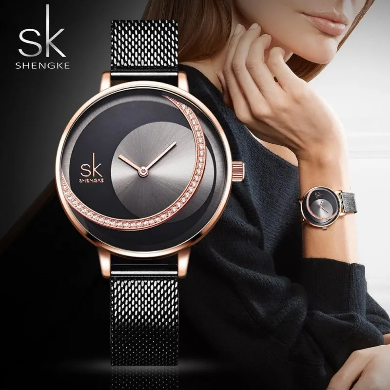 Alternative view of Shengke K0088 Womens Watch - Black