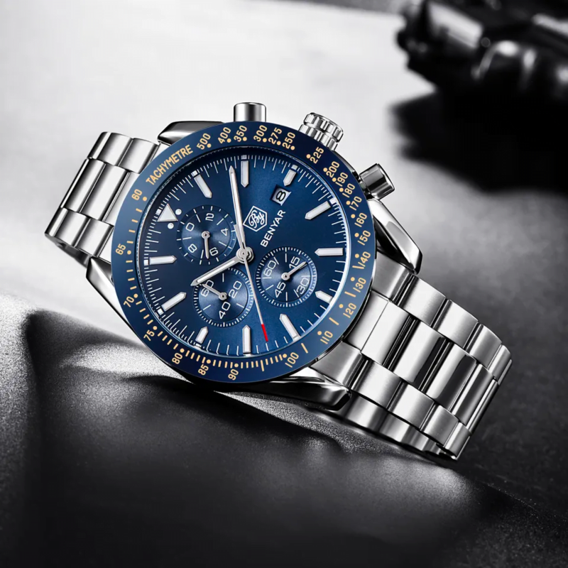 Alternative view of Benyar 5140 Mens Stainless Steel Watch - Silver