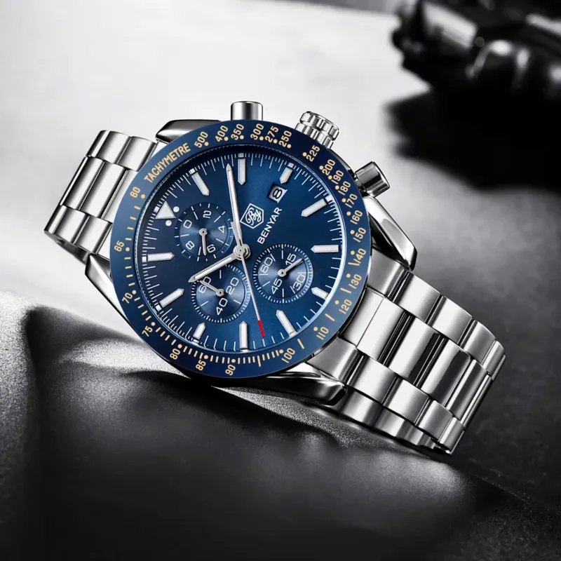 Alternative view of Benyar 5140 Mens Stainless Steel Watch - Silver