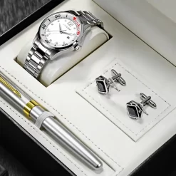 Sinobi S8132G Mens Watch Set - Silver