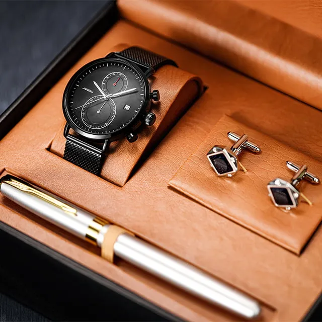 Sinobi S9710G Mens Watch Set - Black