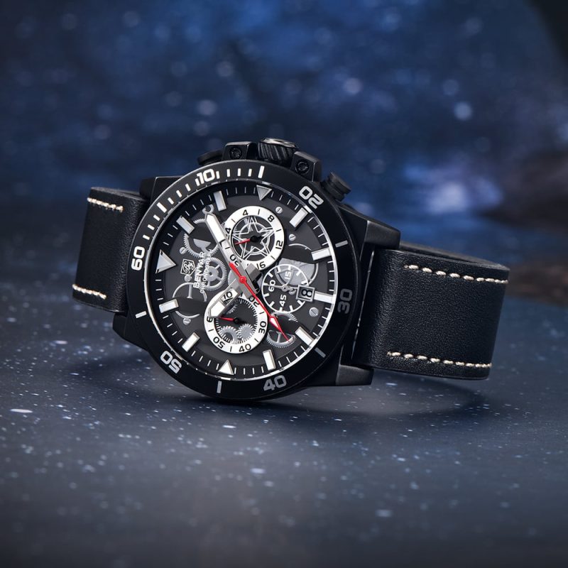 Benyar 5197 Mens Chronograph Watch - Black 2 1