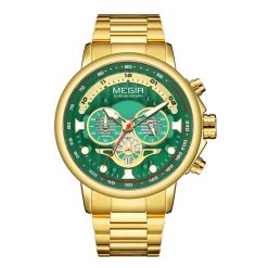Megir 2223 Mens Chronograph Watch - Gold