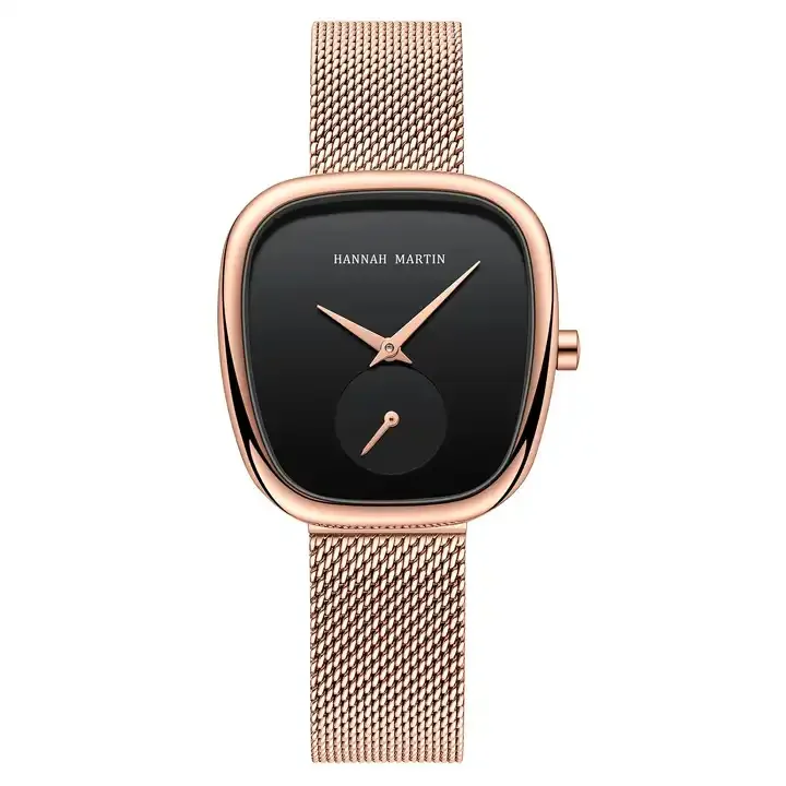 Hannah Martin 1251 Womens Watch - Rose Gold/Black