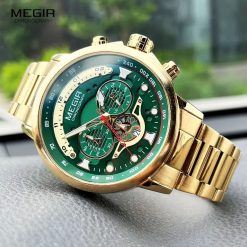 Megir 2223 Mens Chronograph Watch - Gold IMG 1863