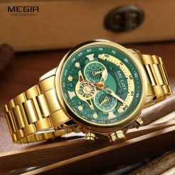 Megir 2223 Mens Chronograph Watch - Gold IMG 1866