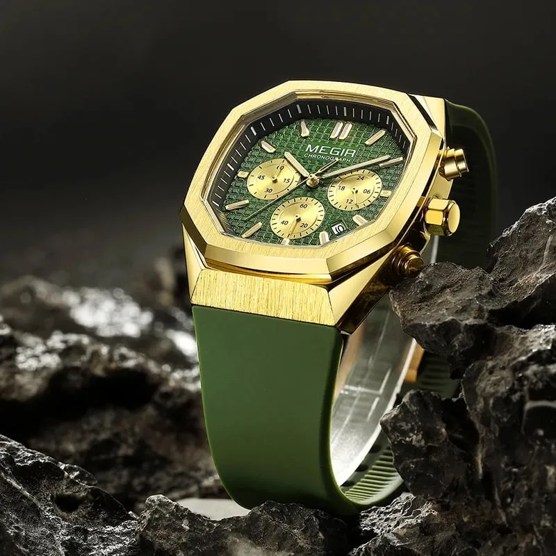 Alternative view of Megir 2215 Mens Chronograph Watch - Green