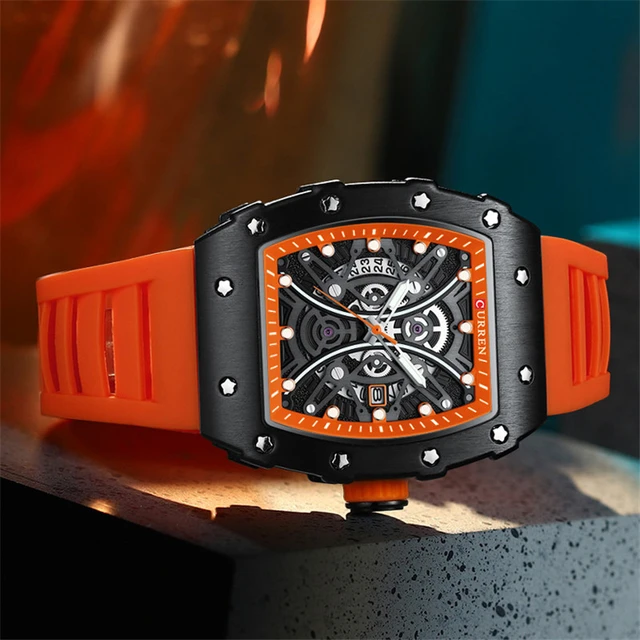 Curren 8438 Mens Chronograph Watch - Orange Curren 8438 Mens Chronograph Watch - Orange - Image 4