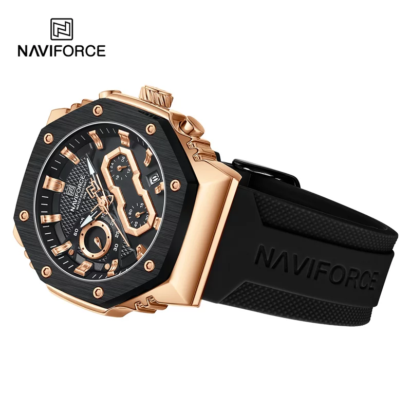 Naviforce 8035 Mens Chronograph Watch - Black - Image 3