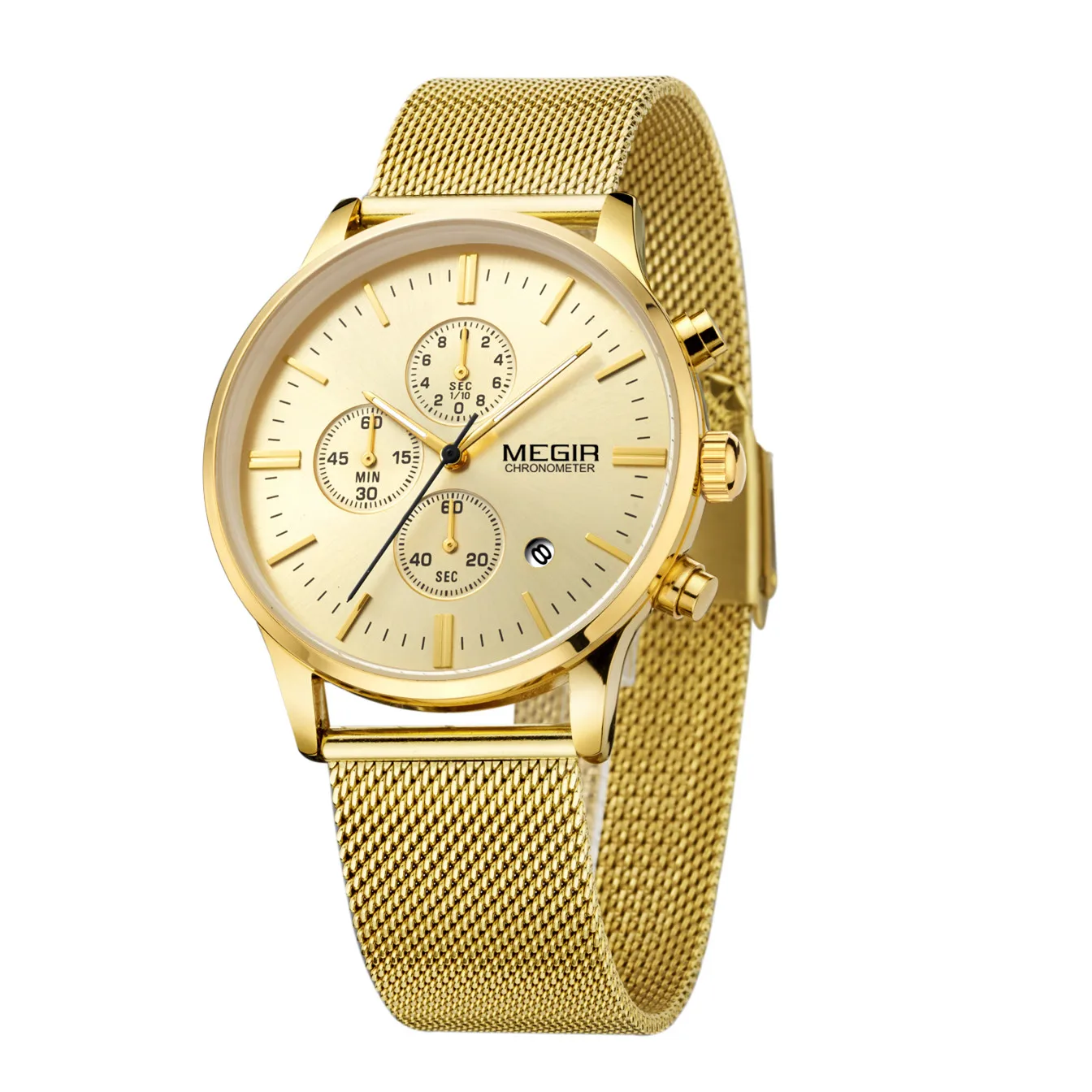 Megir 2011 Mens Watch - Gold Megir 2011 Mens Watch - Gold - Image 3