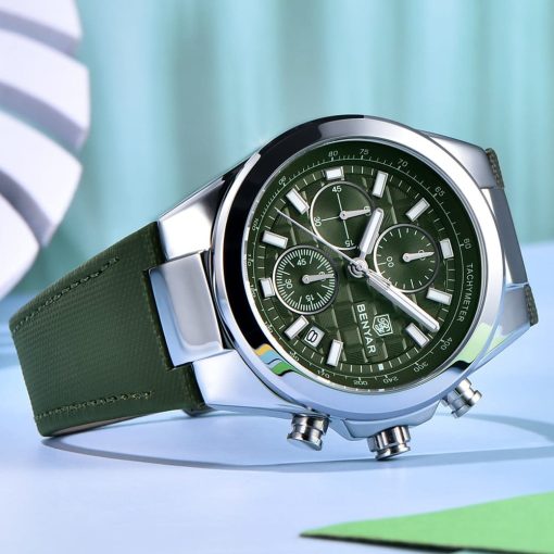 Benyar 5206 Mens Chronograph Watch - Green - Image 2