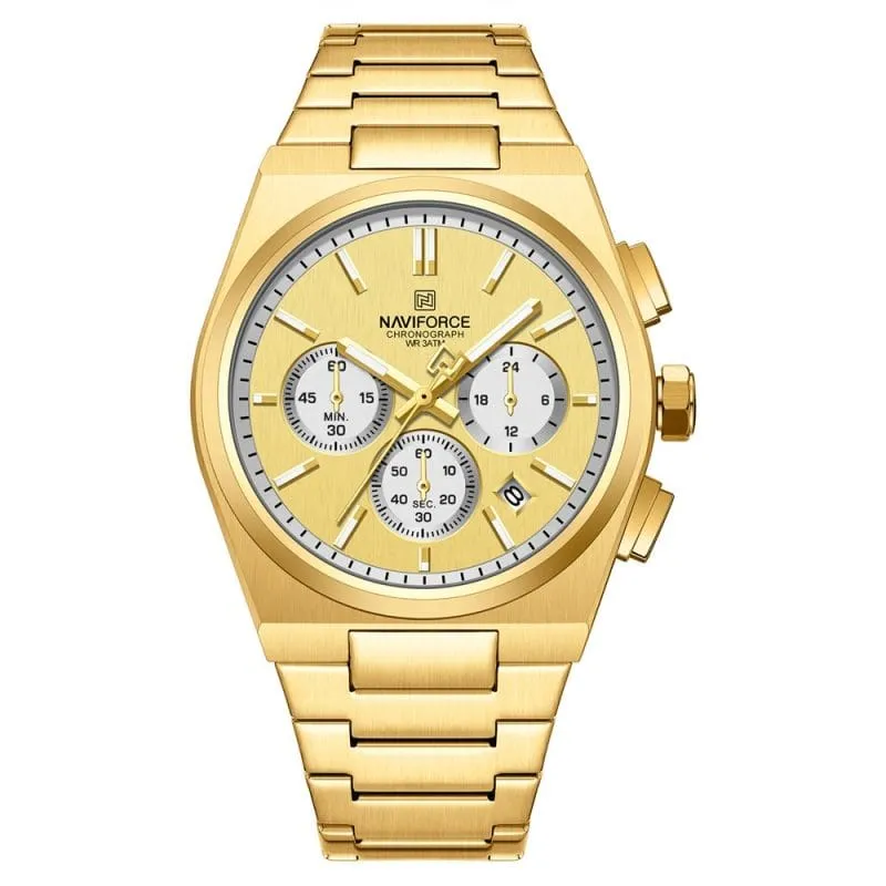 Home Naviforce 8048 Mens Chronograph Watch - Gold