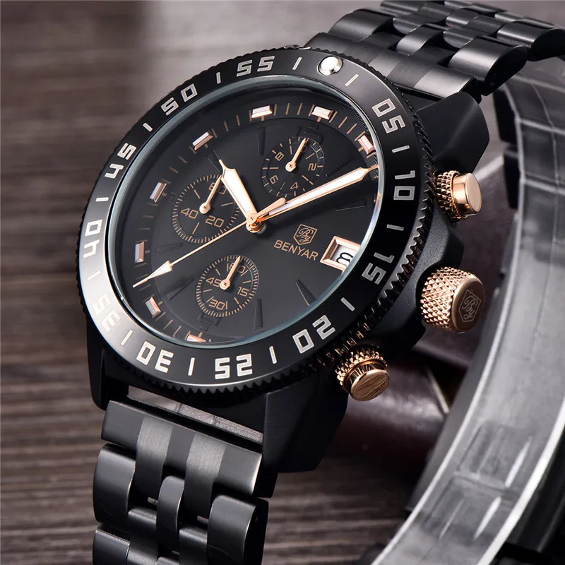 Alternative view of Benyar 5198 Mens Chronograph Watch - Black