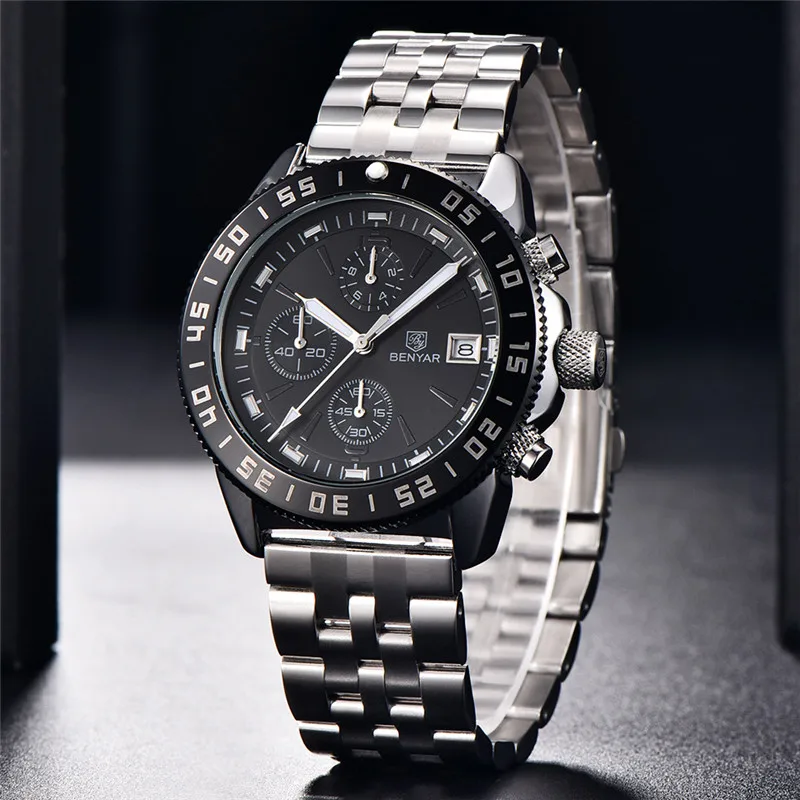 Alternative view of Benyar 5198 Mens Chronograph Watch - Silver